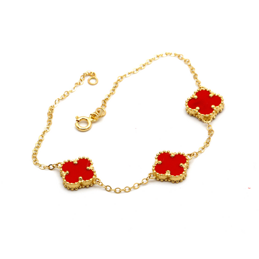 Real Gold 3 VC Red M Bracelet BR1211 - 18K Gold Jewelry
