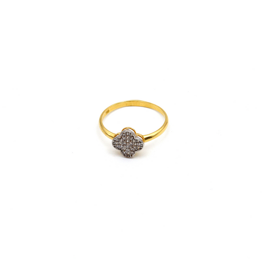 Real Gold VC Stone Ring (SIZE 7.5) R1389 - 18K Gold Jewelry