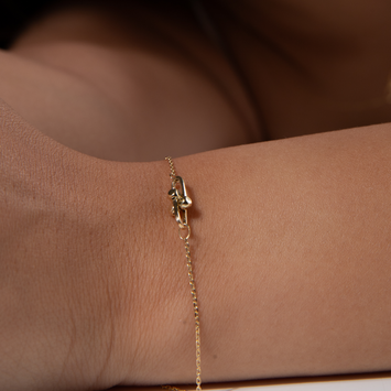 Real Gold GZTF Single Hardware Chain Adjustable Size Bracelet 6633 BR1624