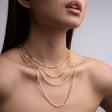 Real Gold GZCR Two Tone Figaro Solid Link Chain Necklace Unisex 7586 (60 C.M) CH1246