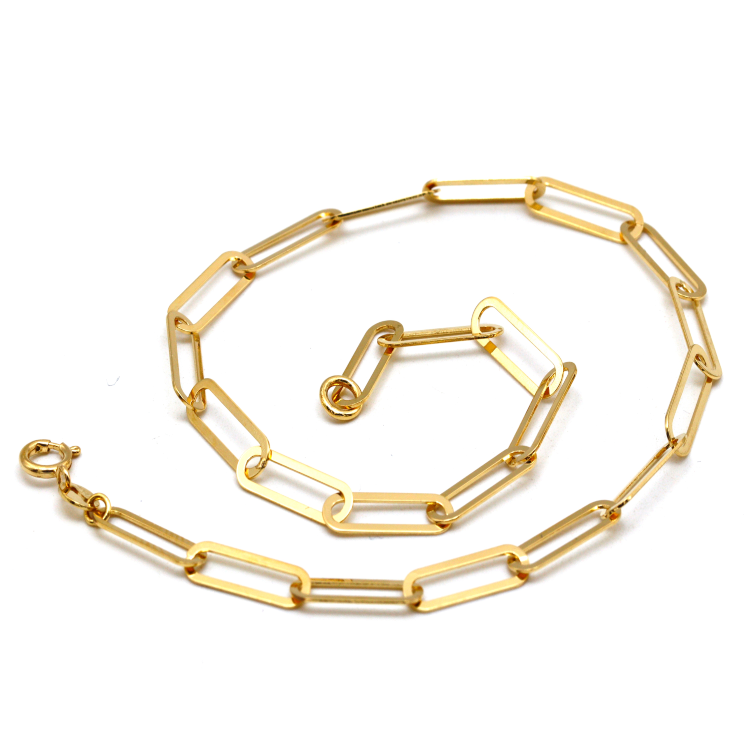Real Gold Paper Clip M Anklet 1320 A1042