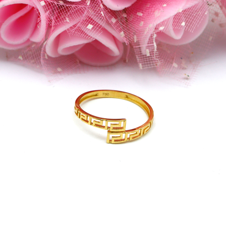 Real Gold Maze Hoop Ring 6907 (SIZE 5.5) R2073