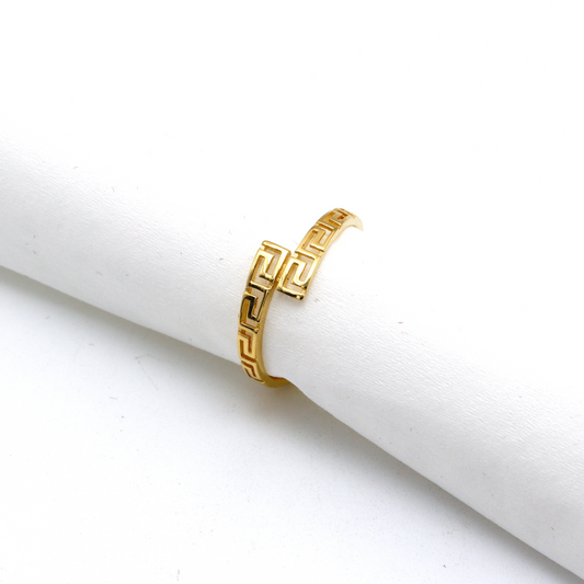Real Gold Maze Hoop Ring 6907 (SIZE 8.5) R2075