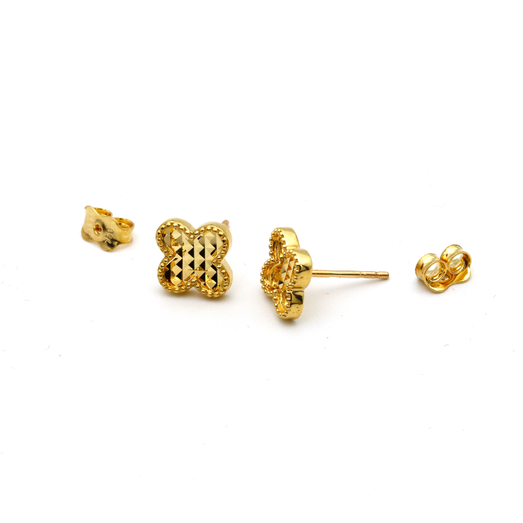 Real Gold VC Glittering Earring Set 3050 E1543 - 18K Gold Jewelry