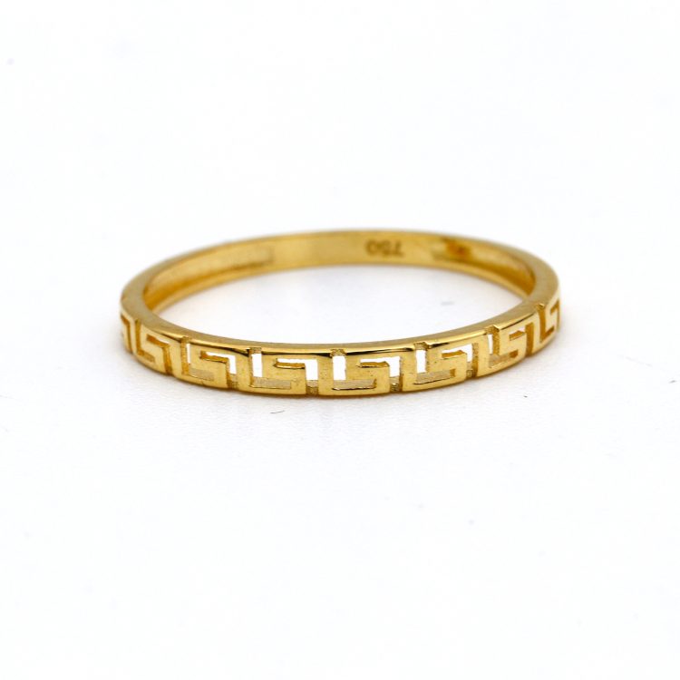 Real Gold Plain Maze Hoop Ring 6906 (SIZE 7) R2107