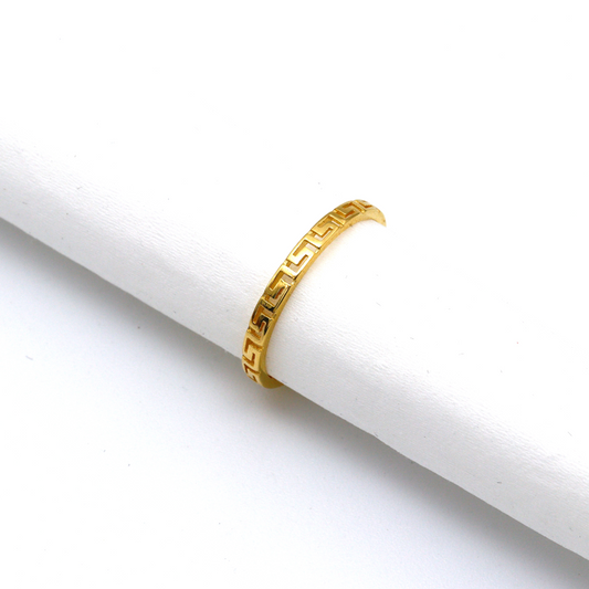 Real Gold Plain Maze Hoop Ring 6906 (SIZE 4) R2186