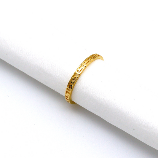 Real Gold Plain Maze Hoop Ring 6906 (SIZE 8) R2108