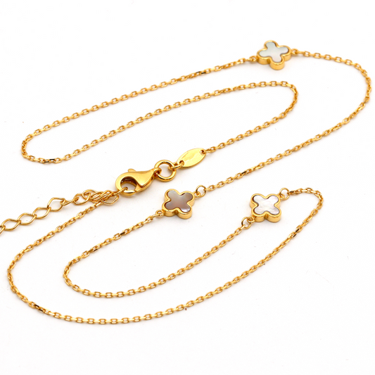 Real Gold GZVC 3 Pearl Shell Necklace 0597 N1346