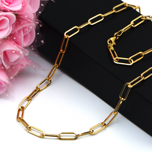 Real Gold Solid Link L Chain Necklace 1382 (45 C.M) CH1172