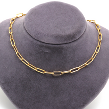 Real Gold Solid Link L Chain Necklace 1382 (45 C.M) CH1172