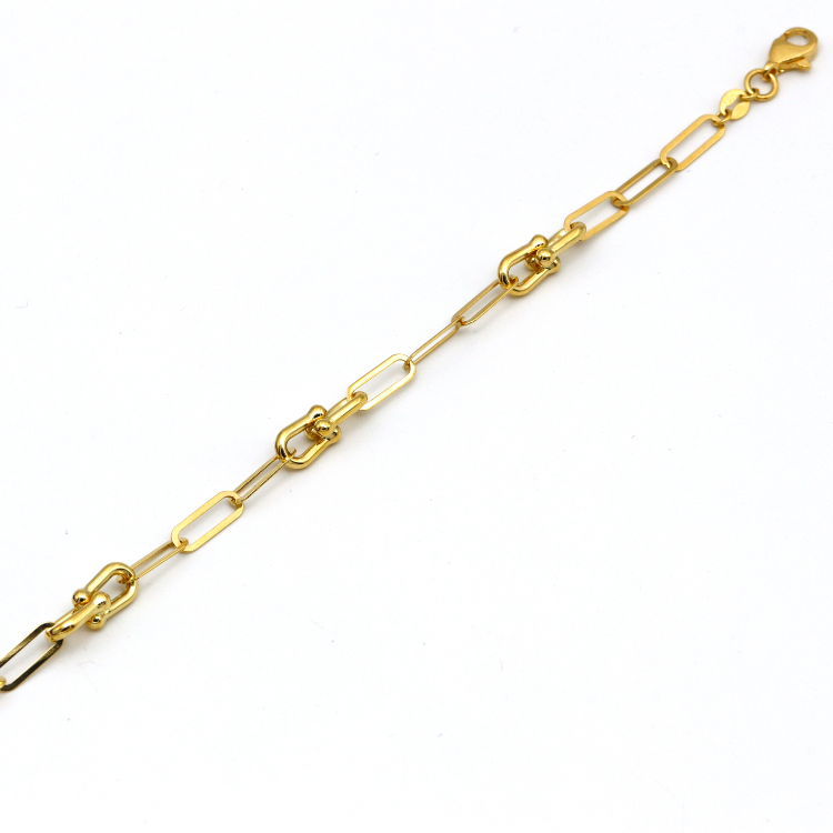 Real Gold GZTF Paper Clip Hardware Adjustable Size Bracelet 4381 BR1522
