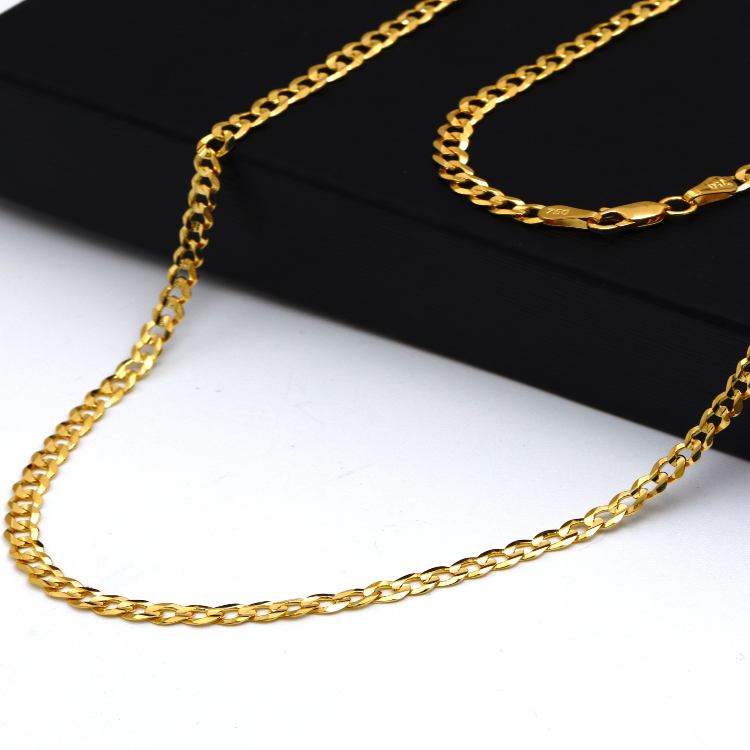 Real Gold Solid Figaro Men Chain Necklace 7908 (45 C.M) A CH1214