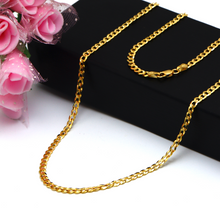 Real Gold Solid Figaro Men Chain Necklace 7908 (50 C.M) A CH1212