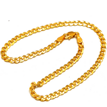 Real Gold Solid Figaro Chain Bracelet 7908 (17 C.M) BR1565