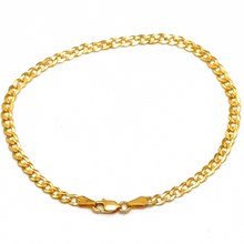 Real Gold Solid Figaro Chain Bracelet 7908 (21 C.M) BR1563