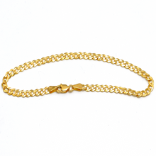 Real Gold Solid Figaro Chain Bracelet 7908 (21 C.M) BR1563