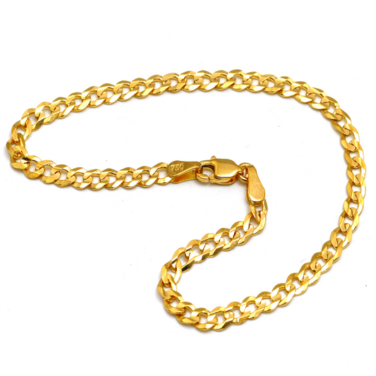 Real Gold Solid Figaro Chain Anklet 7908 (25 C.M) A1328