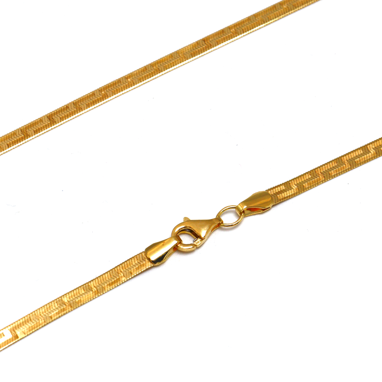 Real Gold Maze Hoop Snake Chain Necklace 0943 (40 C.M) N1356