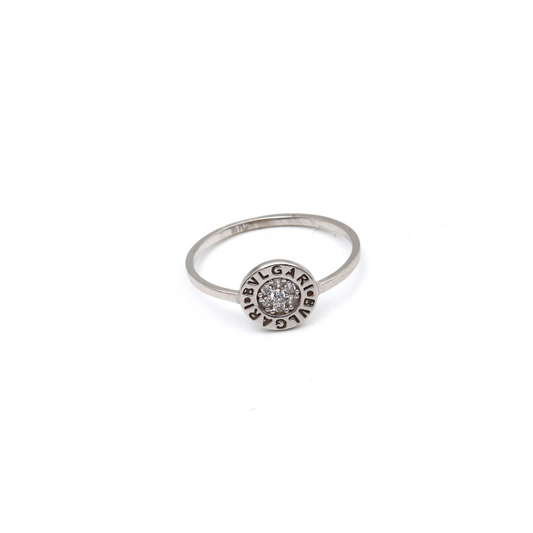 Real Gold BV Round White Gold Ring (SIZE 7) R1581 - 18K Gold Jewelry