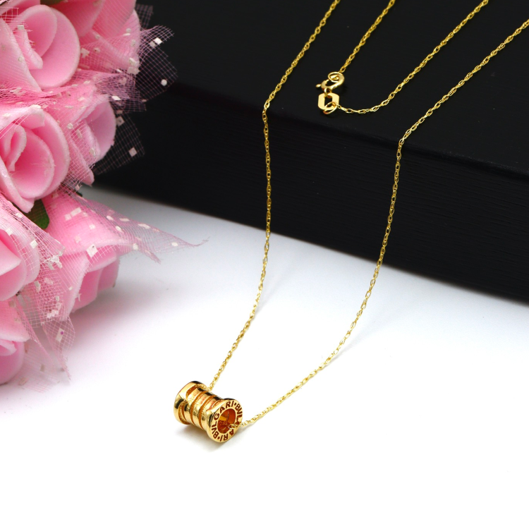 Real Gold GZBV Small Round Roller Necklace 0096-1KU A CWP 1866