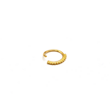 Real Gold Round Nose Ring Piercing With Side Beads 0007 NP1024