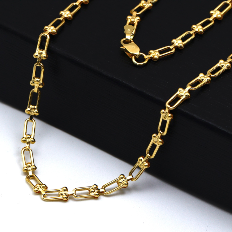 Real Gold GZTF Hardware Solid Chain Necklace 4566 (40 C.M) CH1218