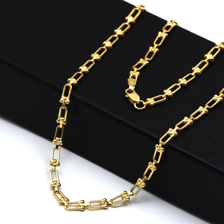 Real Gold GZTF Hardware Solid Chain Necklace 4566 (40 C.M) CH1218