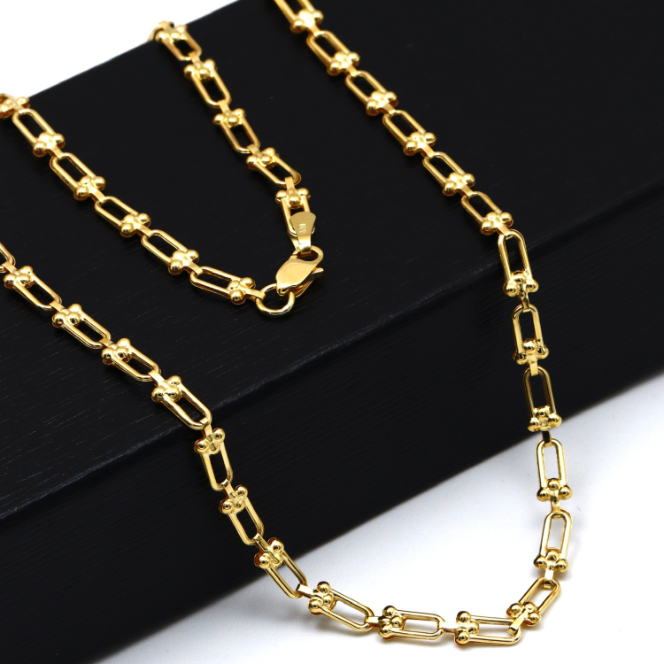 Real Gold GZTF Hardware Solid Chain Necklace 4566 (40 C.M) CH1218