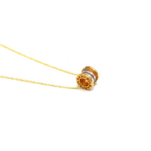 Real Gold GZBV 2 Color Small Round Roller Necklace 0159-YM A CWP 1868