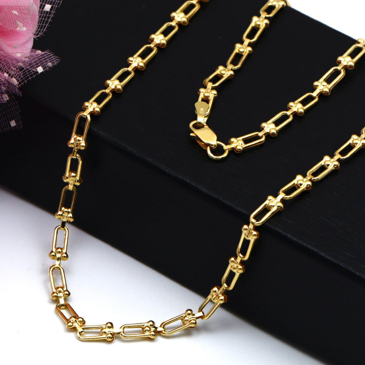 Real Gold GZTF Hardware Solid Chain Necklace 4566 (40 C.M) CH1218