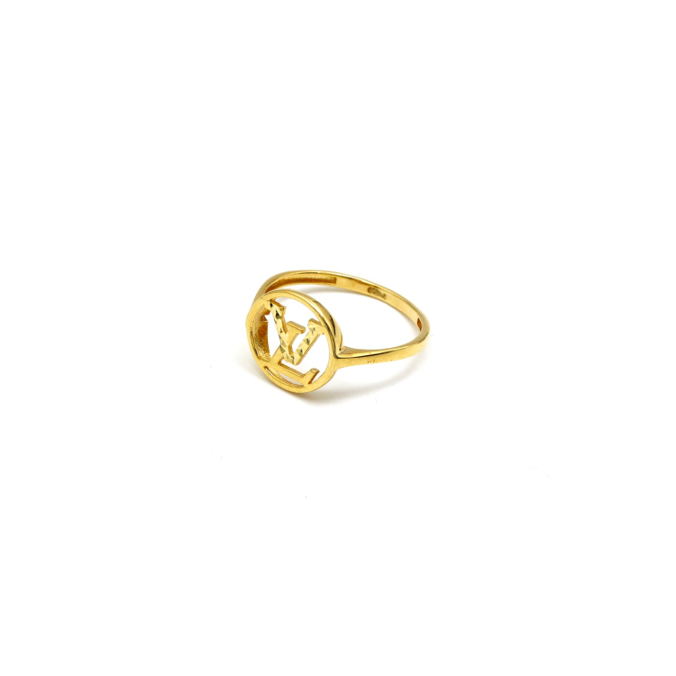 Real Gold GZLV Round Texture Ring 0102-7YZ (SIZE 8) R2230