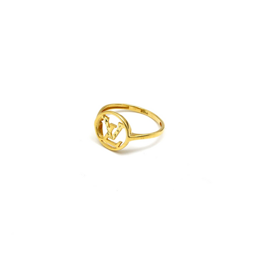 Real Gold GZLV Round Texture Ring 0102-7YZ (SIZE 6) R2228