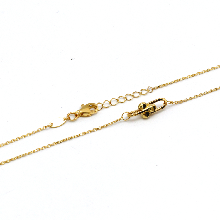 Real Gold GZTF Single Hardware Chain Adjustable Size Necklace 6633 N1398