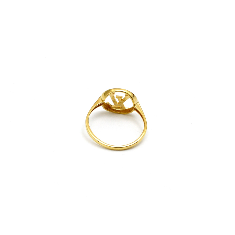 Real Gold GZLV Round Texture Ring 0102-7YZ (SIZE 7) R2229