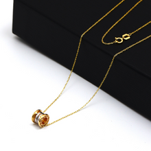 Real Gold GZBV 2 Color Small Round Roller Necklace 0159-YM A CWP 1868