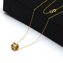 Real Gold GZBV 2 Color Small Round Roller Necklace 0159-YM A CWP 1868