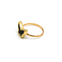 Real Gold GZVC Butterfly Black Ring 0115-1YZ (SIZE 7.5) R2370