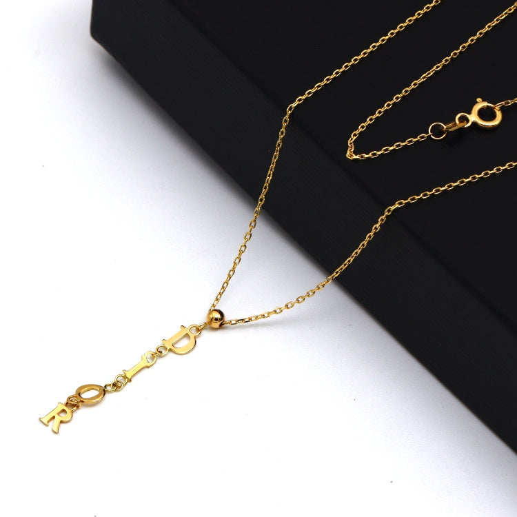 Real Gold GZDIOR Dangler Rosary Necklace 0530-KL N1389