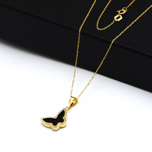 Real Gold GZVC Butterfly Black Pearl Necklace 0115-1KU CWP 1865