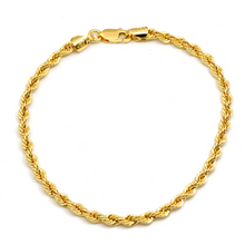 Real Gold Solid Thick Rope Chain Men Bracelet 4 MM 2603 (25 C.M) BR1559