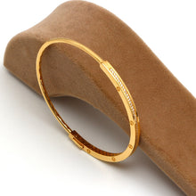 Real Gold GZCR Embossed Stone Screw Bangle 0342 (SIZE 16) BA1448