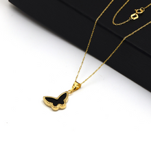 Real Gold GZVC Butterfly Black Pearl Necklace 0115-1KU CWP 1865