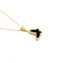 Real Gold GZVC Butterfly Black Pearl Necklace 0115-1KU CWP 1865