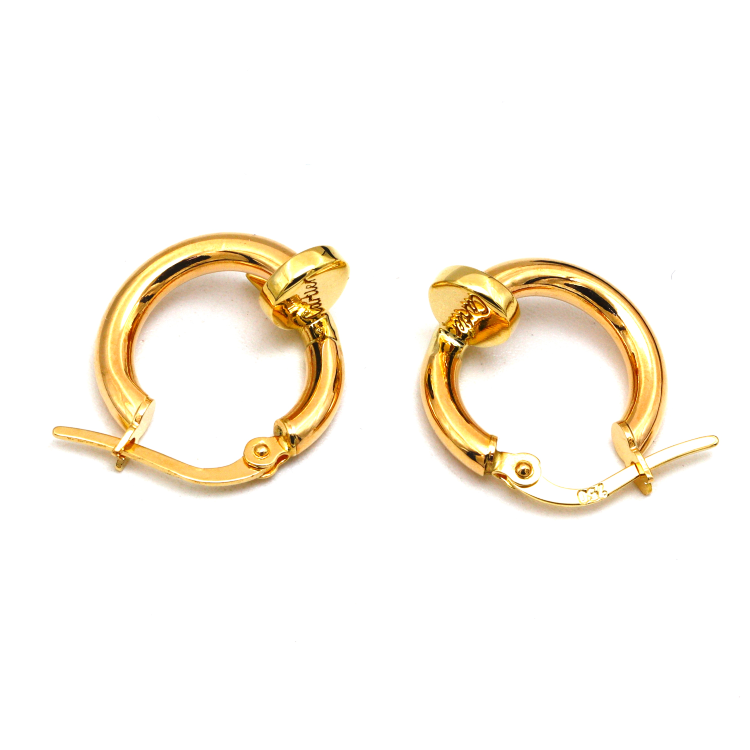 Real Gold GZCR Nail Earring Set - Style 0551-I, Design E1836