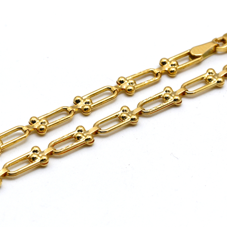 Real Gold GZTF Hardware Solid Chain Bracelet 4566 (18 C.M) BR1596