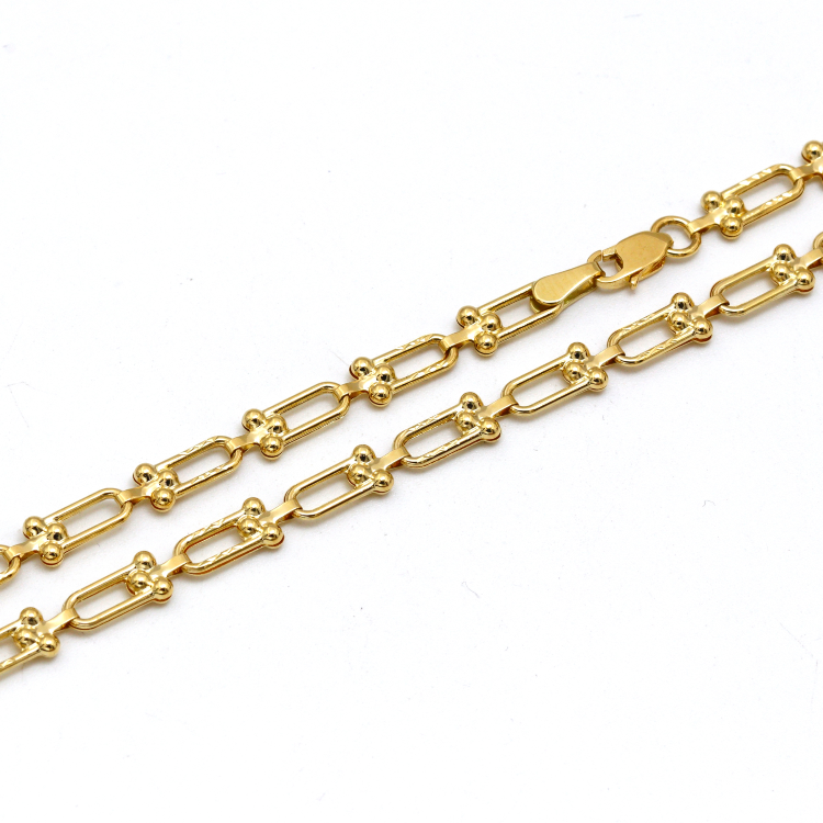 Real Gold GZTF Hardware Solid Chain Bracelet 4566 (18 C.M) BR1596