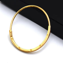 Real Gold GZCR Embossed Stone Screw Bangle 0342 (SIZE 16) BA1448