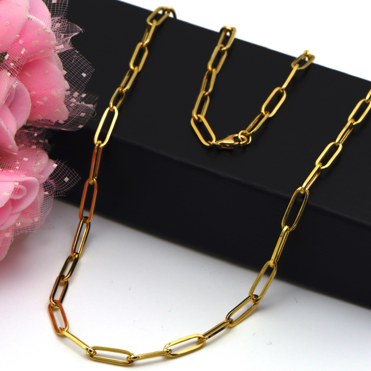 Real Gold Paper Clip Chain Necklace 0002 (45 C.M) CH1178