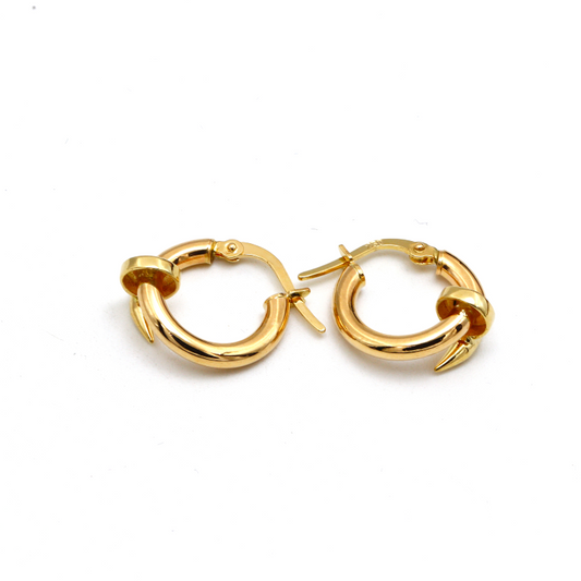 Real Gold GZCR Nail Earring Set - Style 0551-I, Design E1836