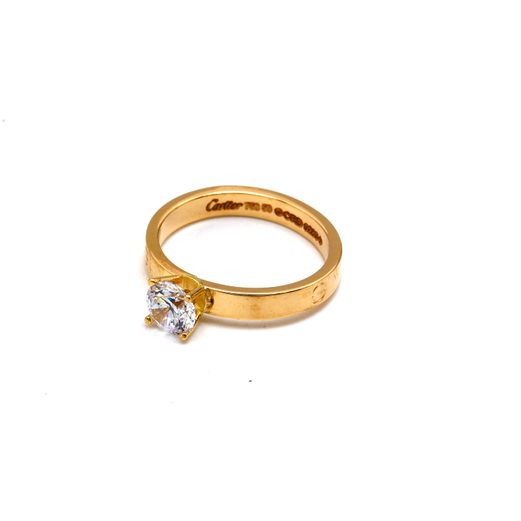 Real Gold GZCR Solitaire Ring 0671 (SIZE 5) R2423